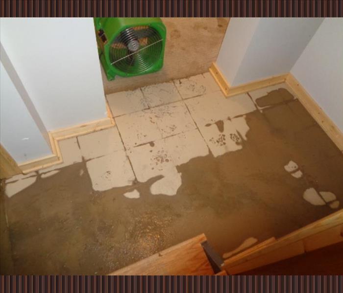 Water damage on the floor